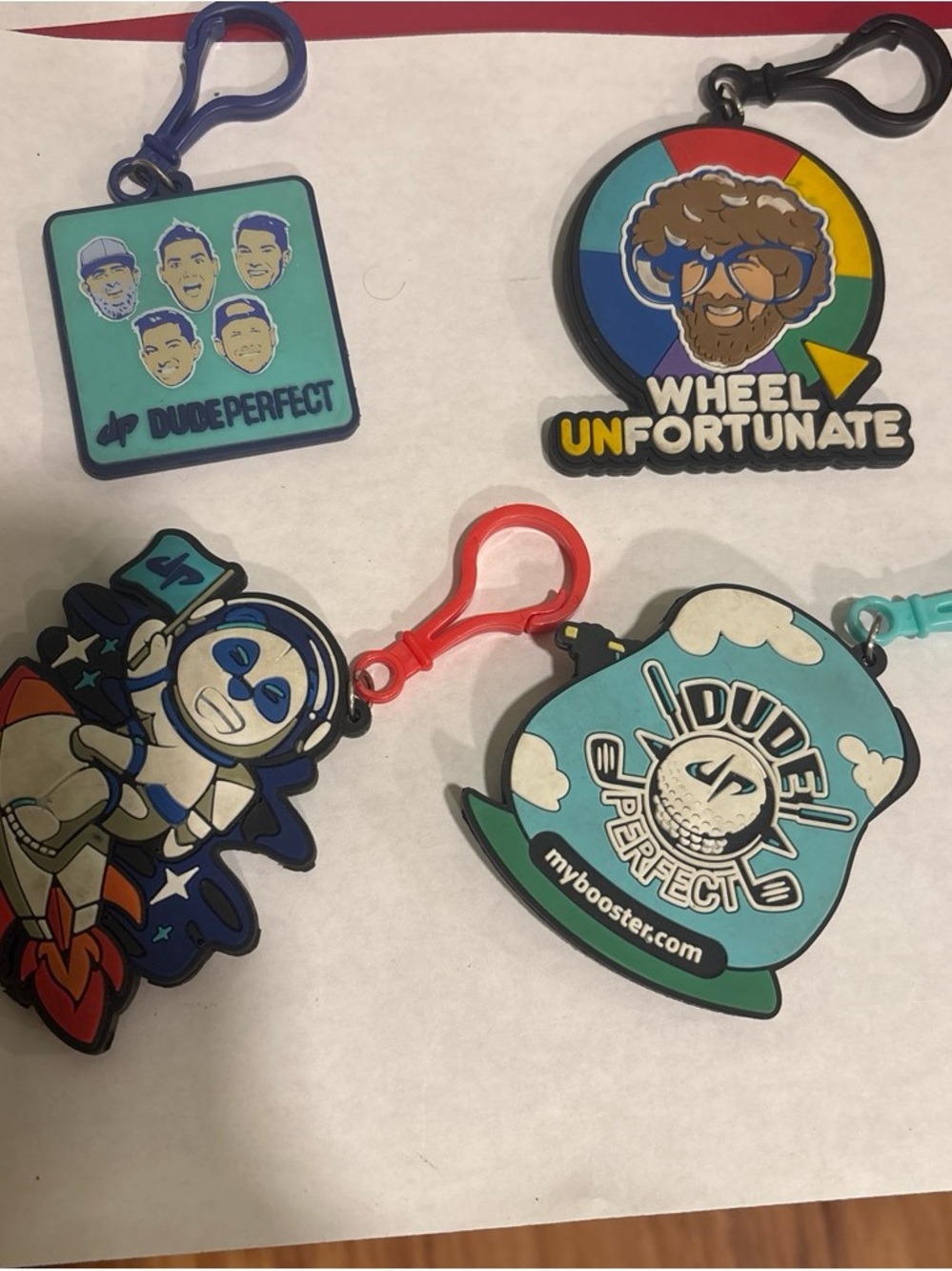 Dude Perfect Lot Teal Rubber Keychain Charm - Logo Design
